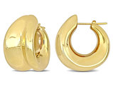 14K Yellow Gold Huggie Hoop Earrings (29mm)